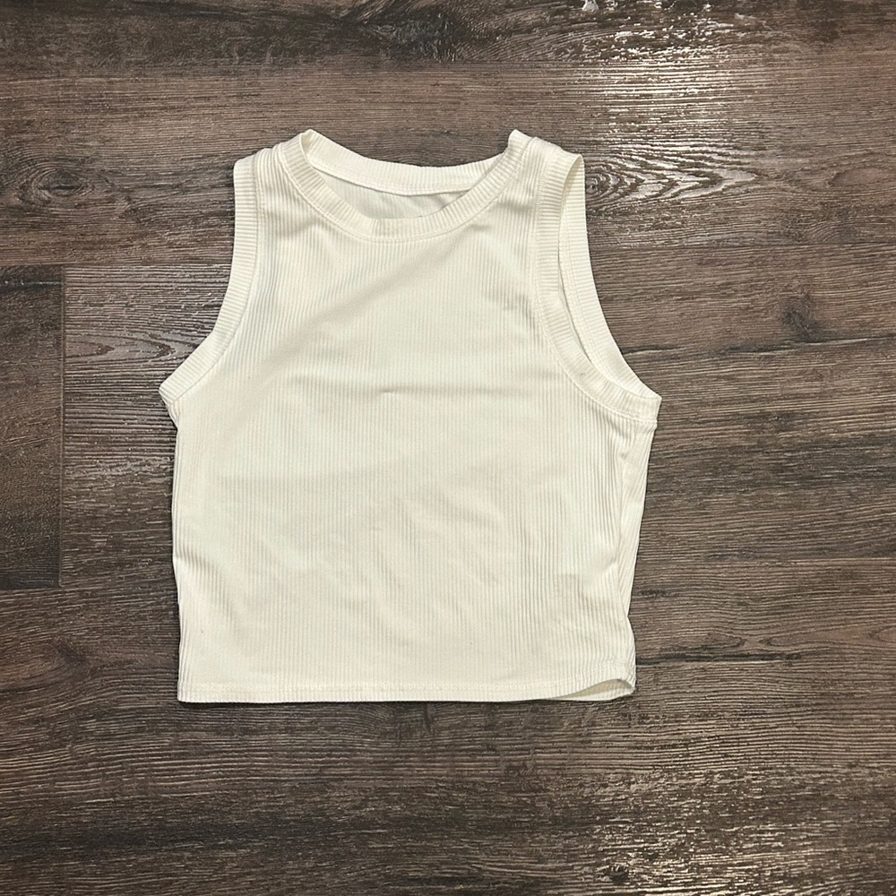 White Ribbed Tank Top - Picture 2 of 3